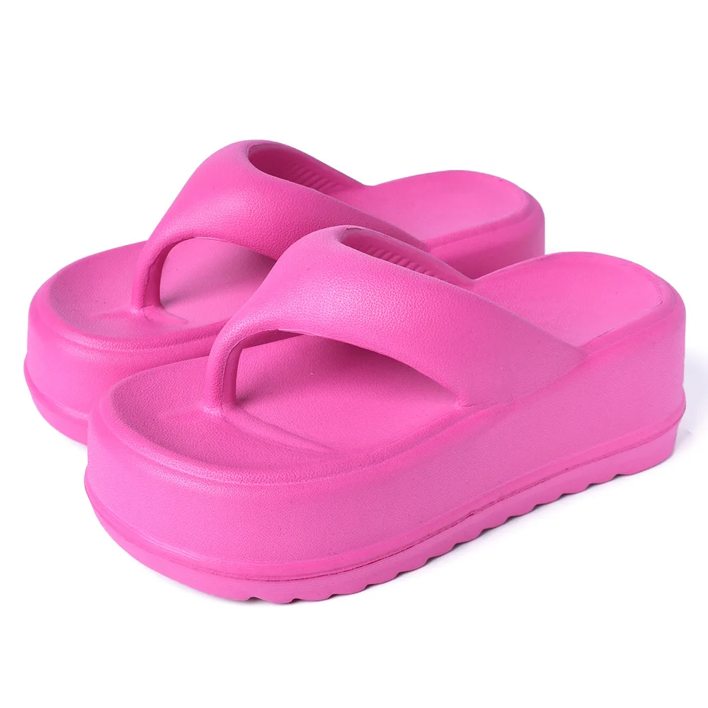 Hot Sale Platform High Heels Flip Flops Women Slippers Summer Shoe Eva Memory Foam Slides Orthopedic Clip Toe Beach Flat Sandals