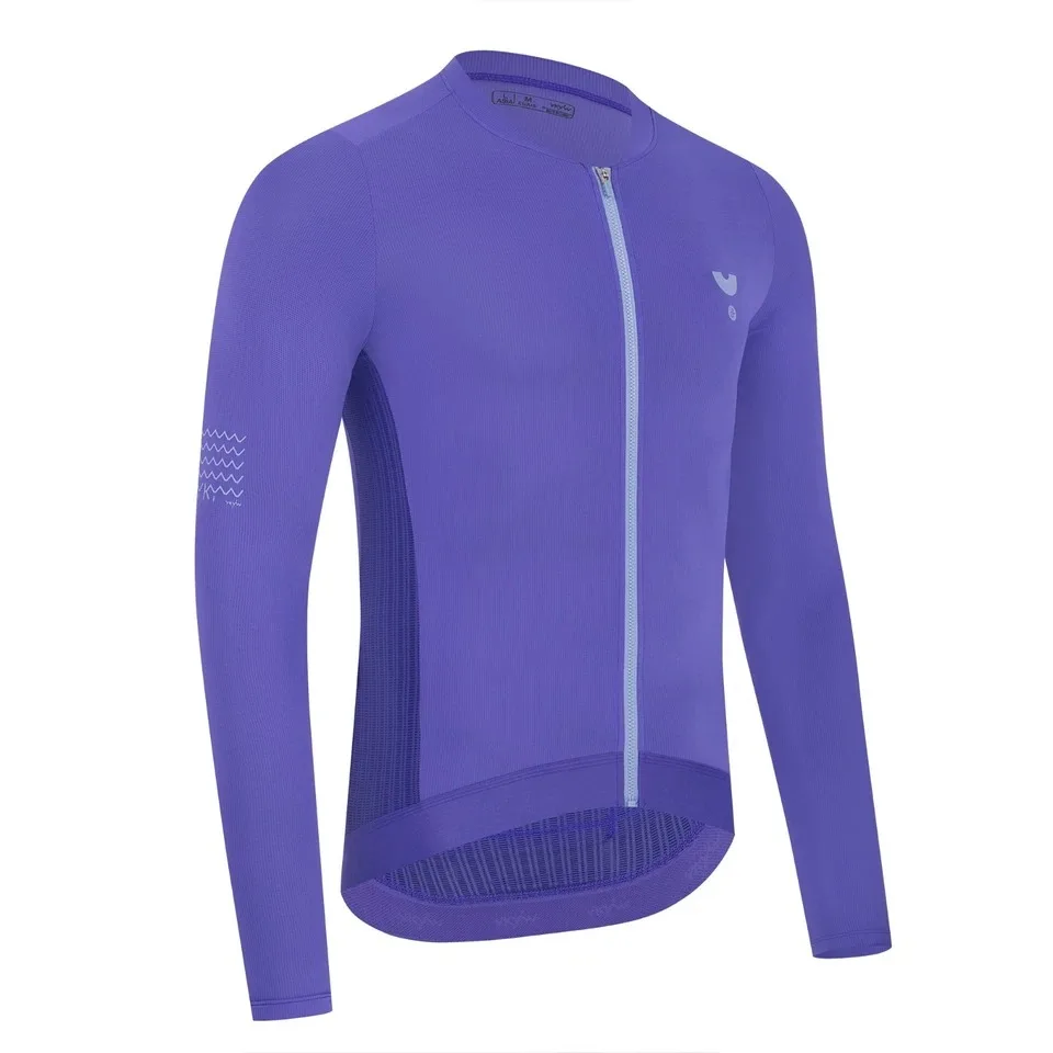 YKYW 2026 Herren Pro V-Ausschnitt Langarm-Radtrikot Rutschfest SPF50+ Schnelltrocknend Atmungsaktiv MTB Rennrad Maillot Fahrradbekleidung – Detail 3