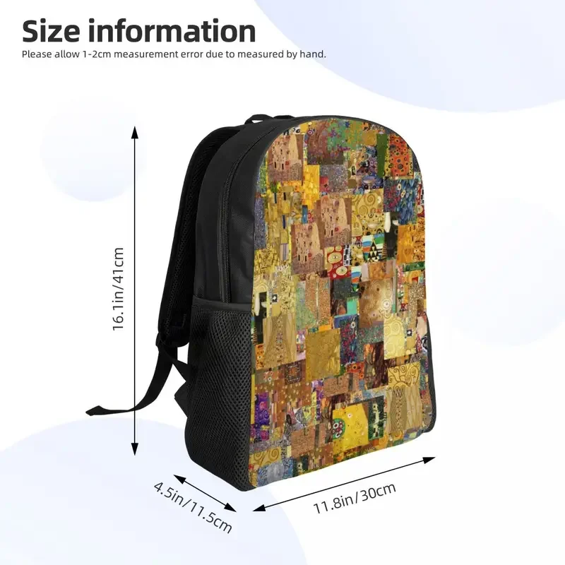 Ransel seni lukisan Gustav Klimt cetak 3D untuk anak perempuan laki-laki tas Travel Sekolah kuliah tas buku Pria Wanita cocok untuk Laptop 15 inci