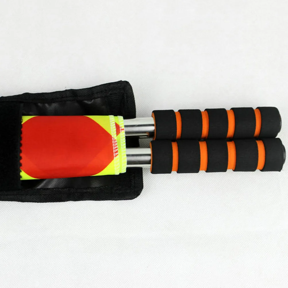 

2pcs Stainless Steel Tube Sponge Handle Lightweight Portable For Competition Judge Sports Patrol