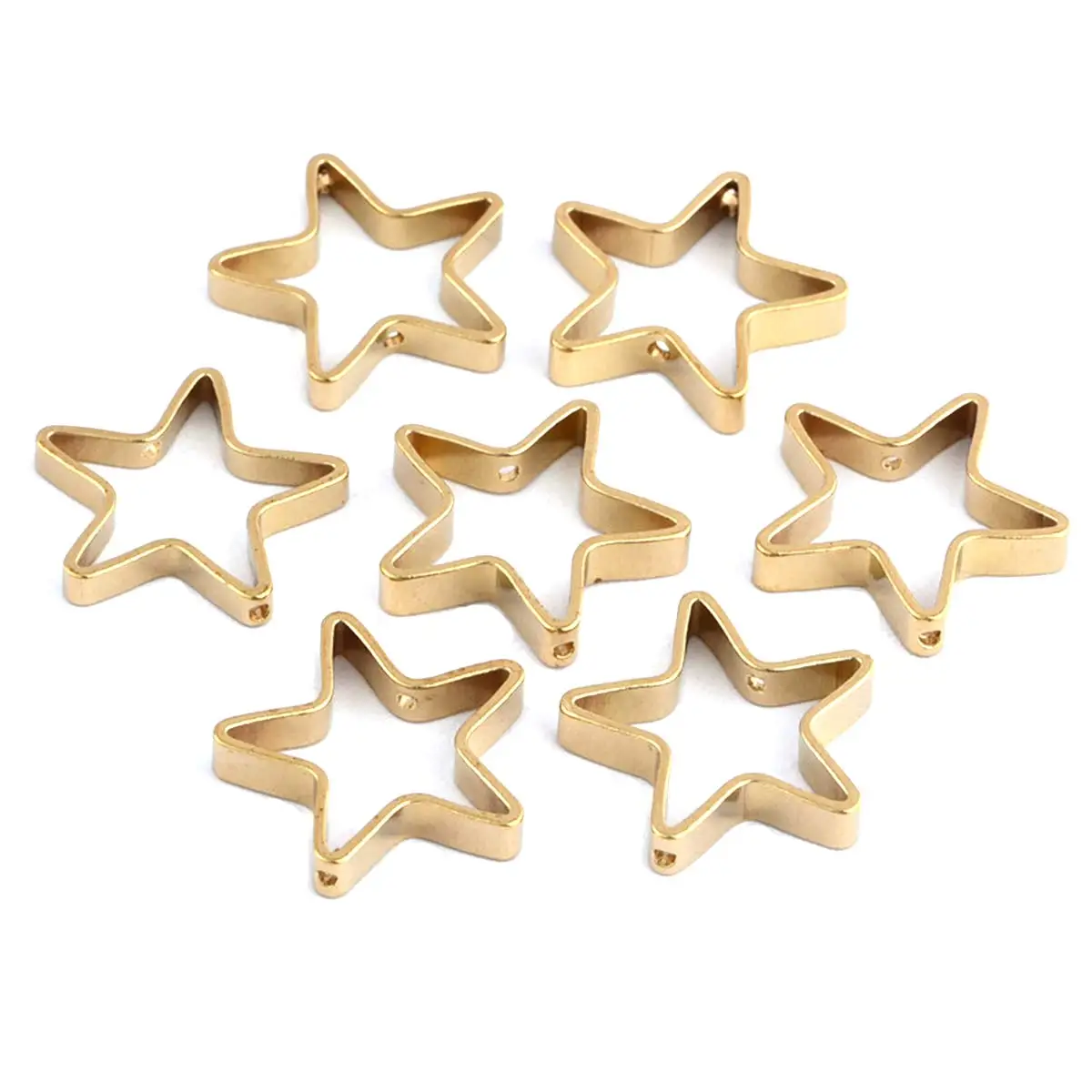 

100PCS DIY Pentacle Star Frame Charm Beads 22mm Handicrafts Jewelry Making Accessories Earrings Decoration Supplies
