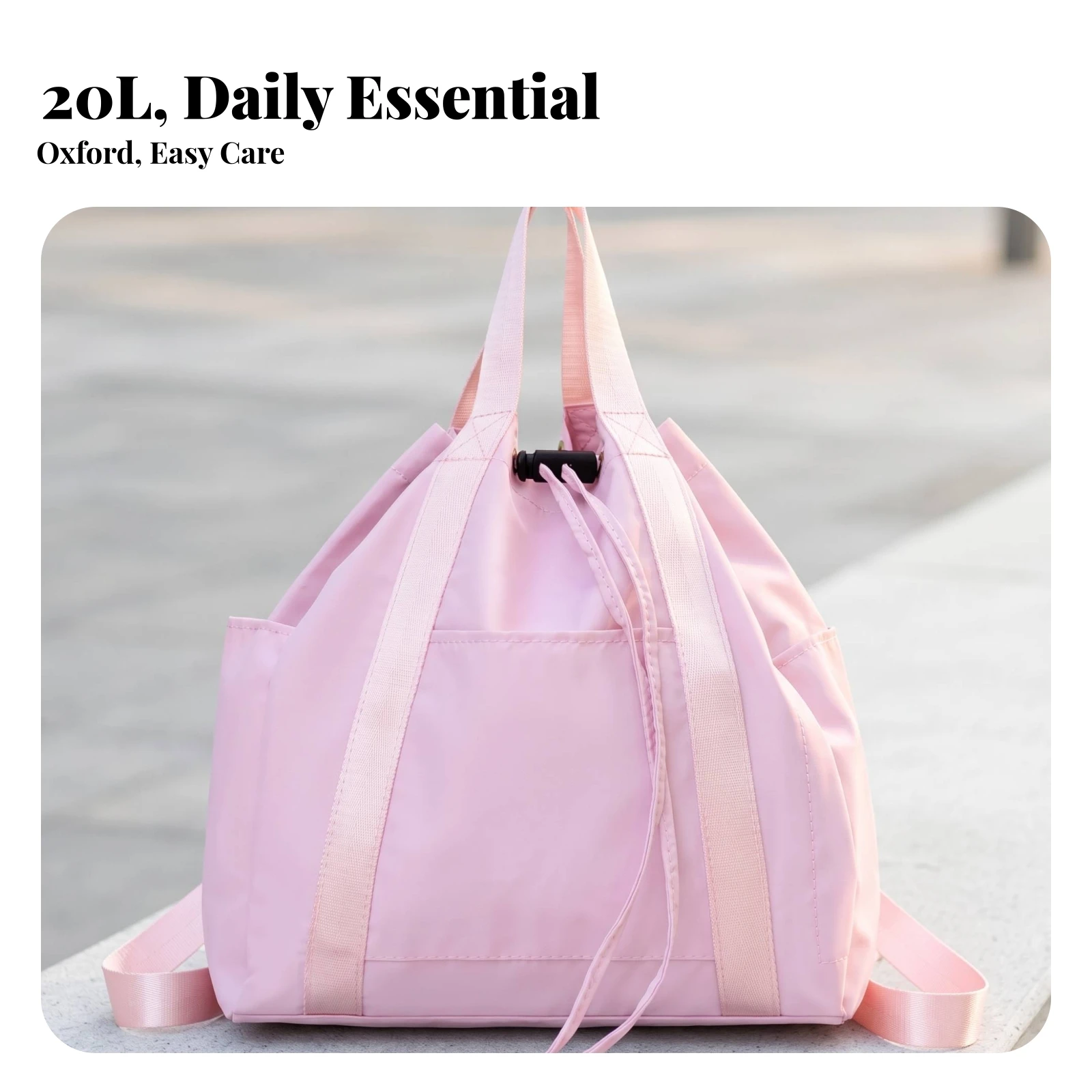 Drawstring Backpack Lightweight Drawstring Backpack with Side Pocket Cinch Bag with Handles Multi-Purpose Long-Lasting