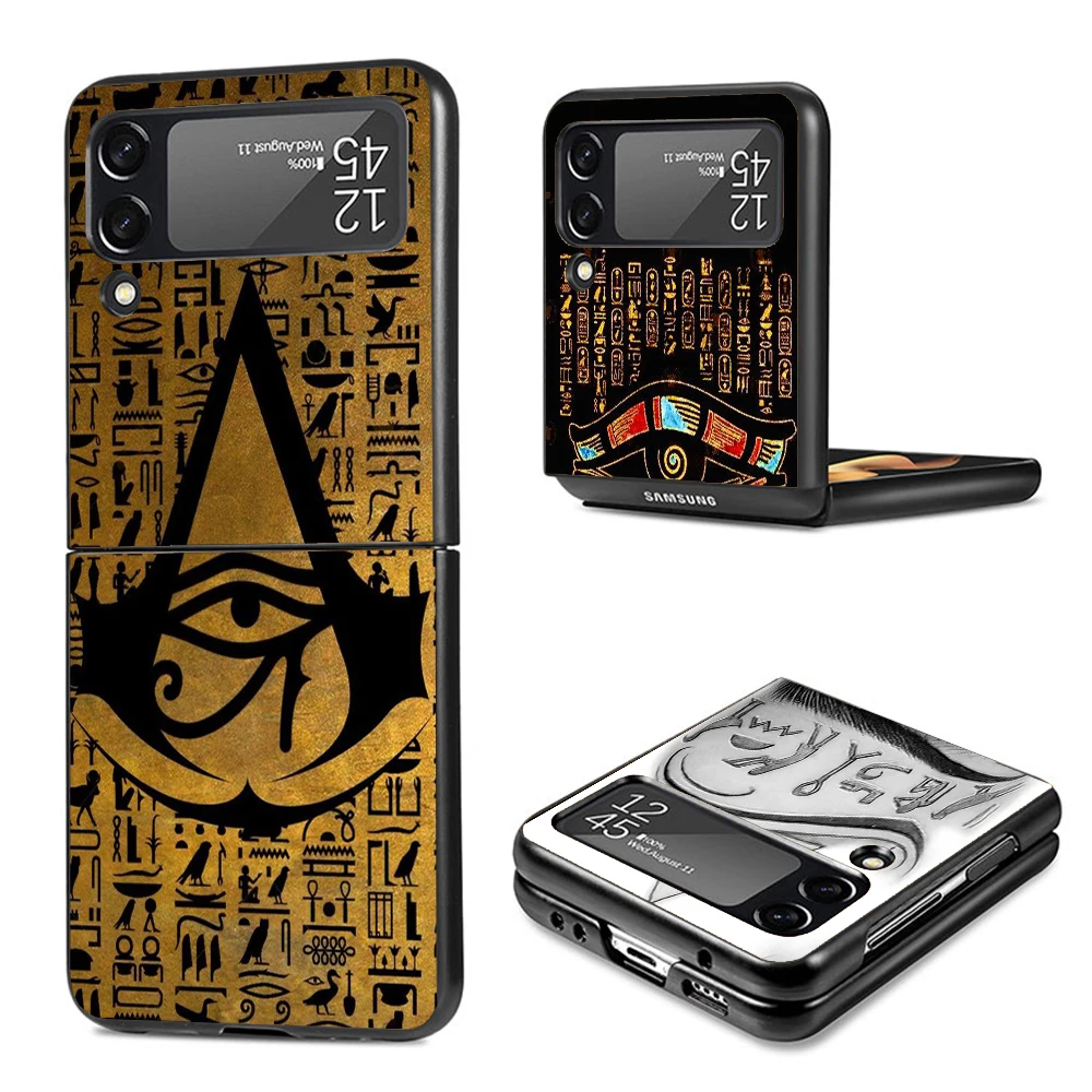 Sacred Eye of Horus Egypt Fresco Cases For Samsung Galaxy Z Flip 4 5 6 3 Z Flip6 Flip4 Flip5 Flip3 ZFlip6 ZFlip5 5G Hard Shockpr