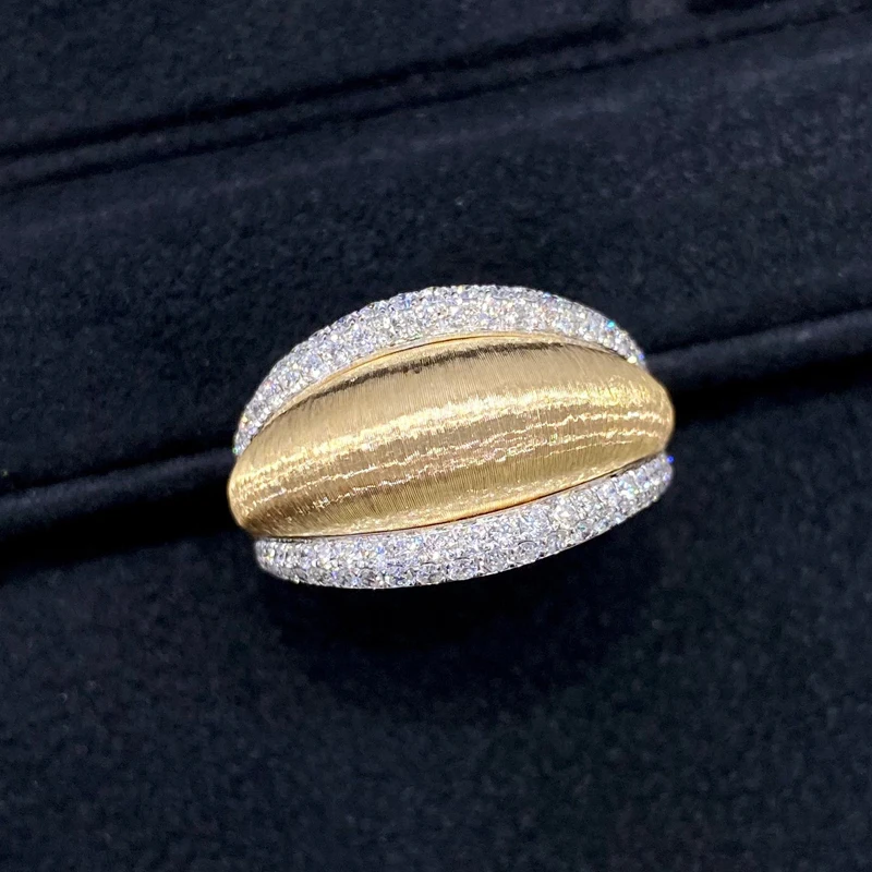 Kazuo Vintage Sieraden 18K Geel Gouden Sieraden Sets Echte Diamanten Mode Blad Ring Voor Vrouwen Engagement Wedding Party