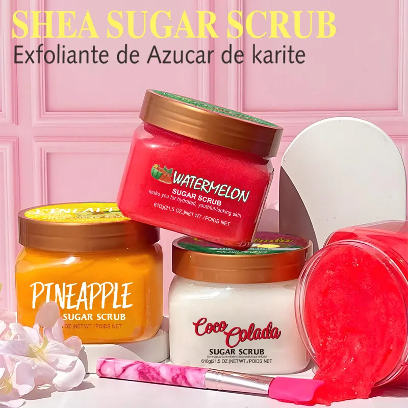 

Hot Selling Tree Hot Blue Lagoon Shea Sugar Body Scrub Moisturizing Brightening Exfoliating HydratingMud For Face Body Use