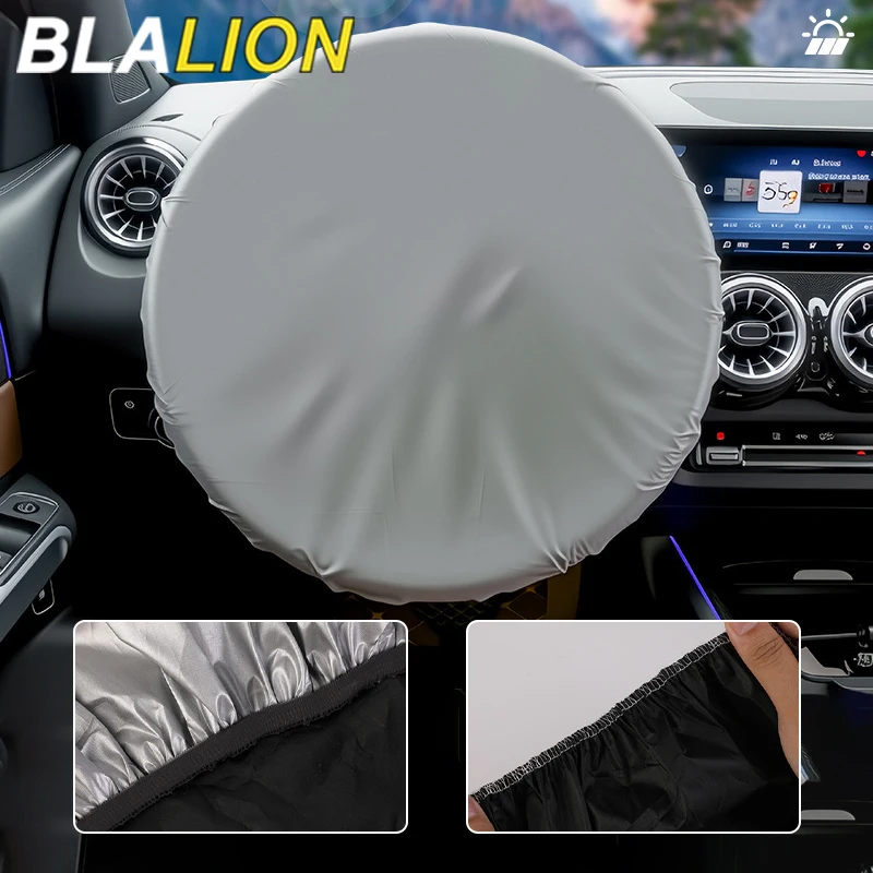 Capa Protetora Solar Universal para Volante de Carro BLALION, Tecido Revestido de Prata, Protetor Solar, Proteção Contra Calor, Acessórios para Interior de Automóveis