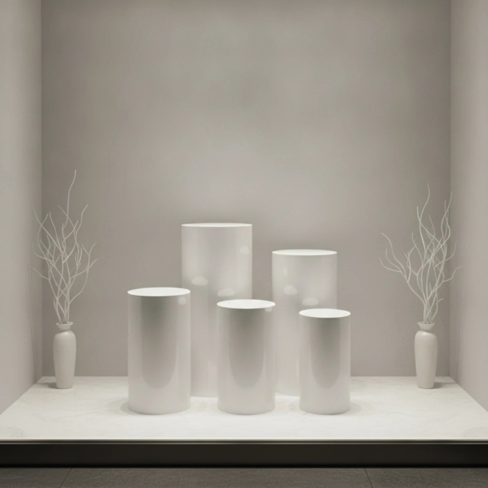 5 Pieces Cylinder Pedestal Cylindrical Display Pedestal Cylinder Stand Round Column Stand Sturdy for Wedding Decorators