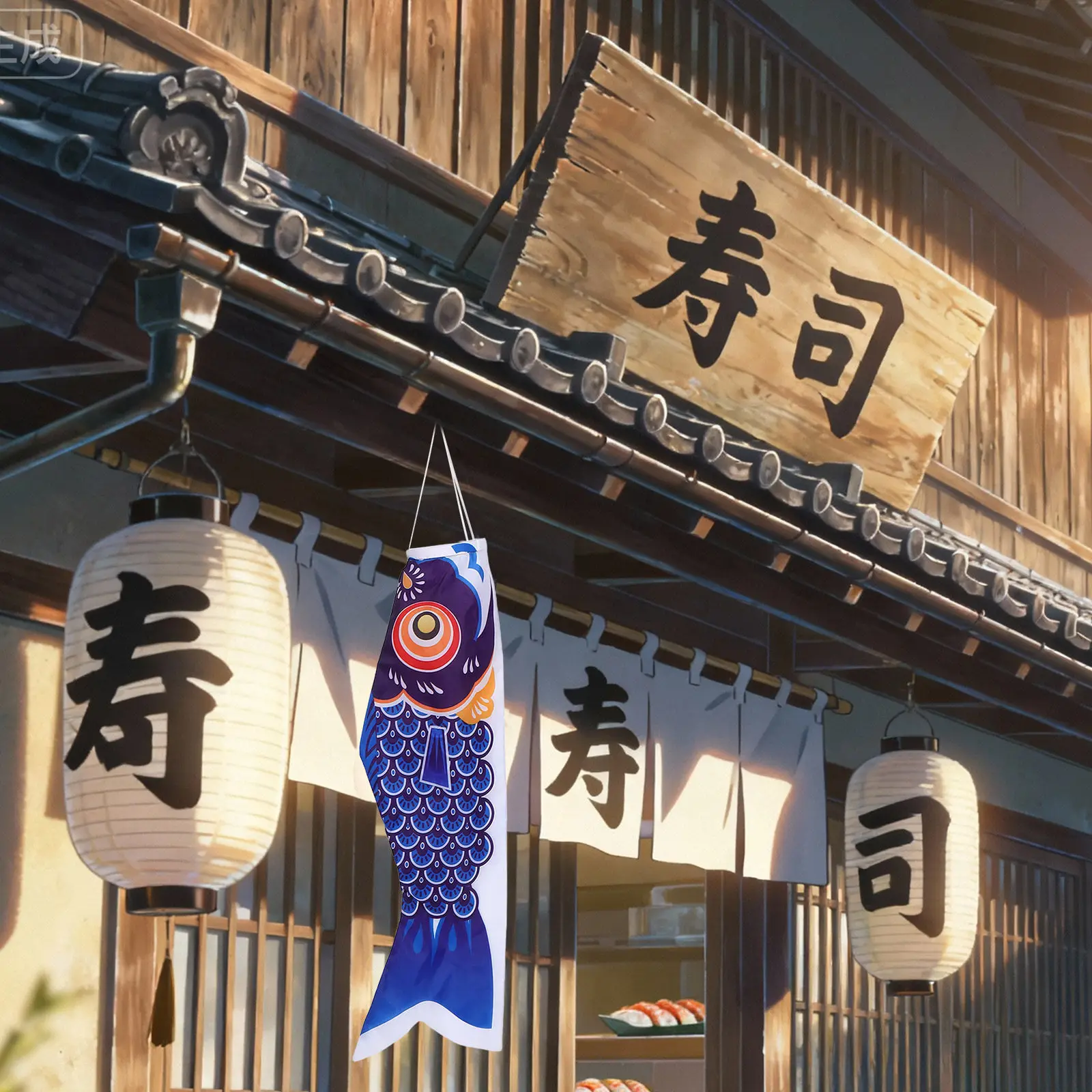 Carp Windsock Fish Flag Japanese Koinobori Banner 39 Inch Weather Resistant Vibrant Blue Garden Flag Festival Decoration Wind
