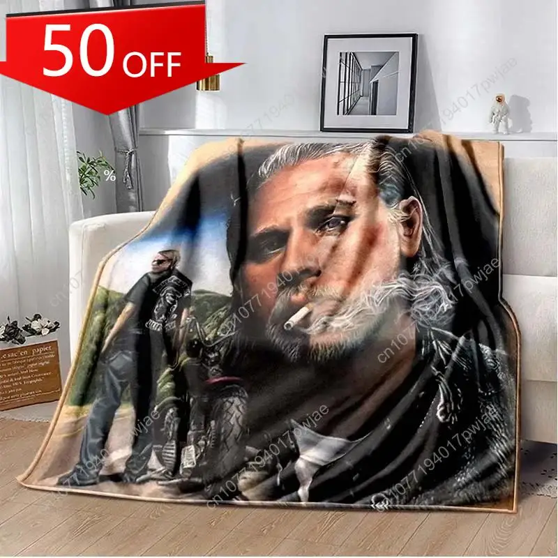 Jax Teller SONS OF ANARCHY Charlie Hunnam Throw Blanket Shawl Cloak Bedroom Living Room Sofa Couverture Chaude