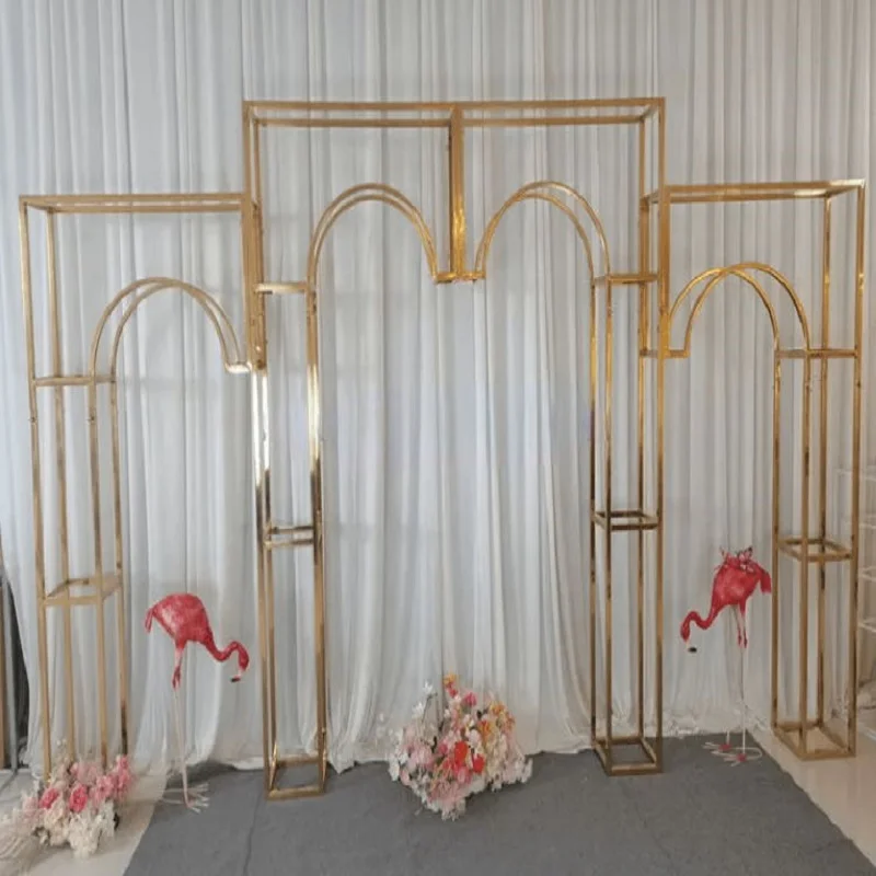 3-teiliges Luxus-Mode-Willkommens-Türrahmen-Set, großer Hintergrund, Hochzeits-Blumenbogen, Bühnenwand, Hintergrund für Geburtstagsfeier, Ballonbox – Detail 3