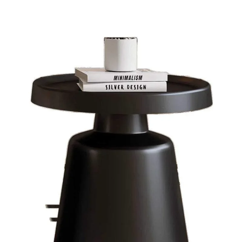 

Round coffee table with drawers combination cream style simple living room high sense French light luxury minimalist small a