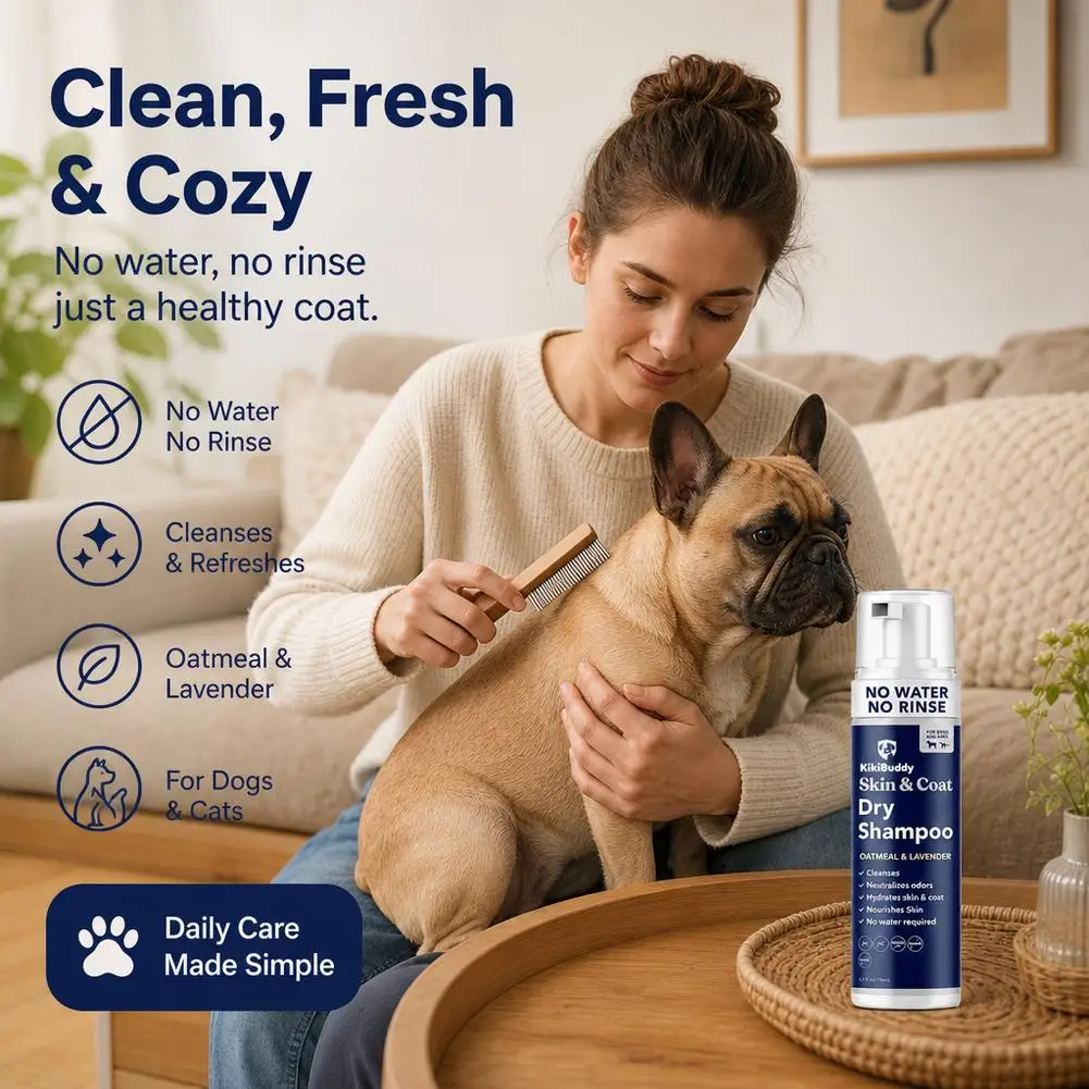 Pet Instant Mousse No Rinse Waterless Foam Gentle Odor Neutralizing Pet Dry Shampoo Oil Removal Shampoo For Puppies Kittens