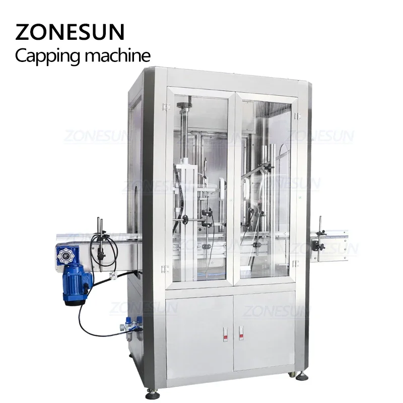 ZONESUN-máquina de alimentación y prensado de corcho automática personalizada, máquina taponadora de botellas de vino de vidrio con cubierta antipolvo