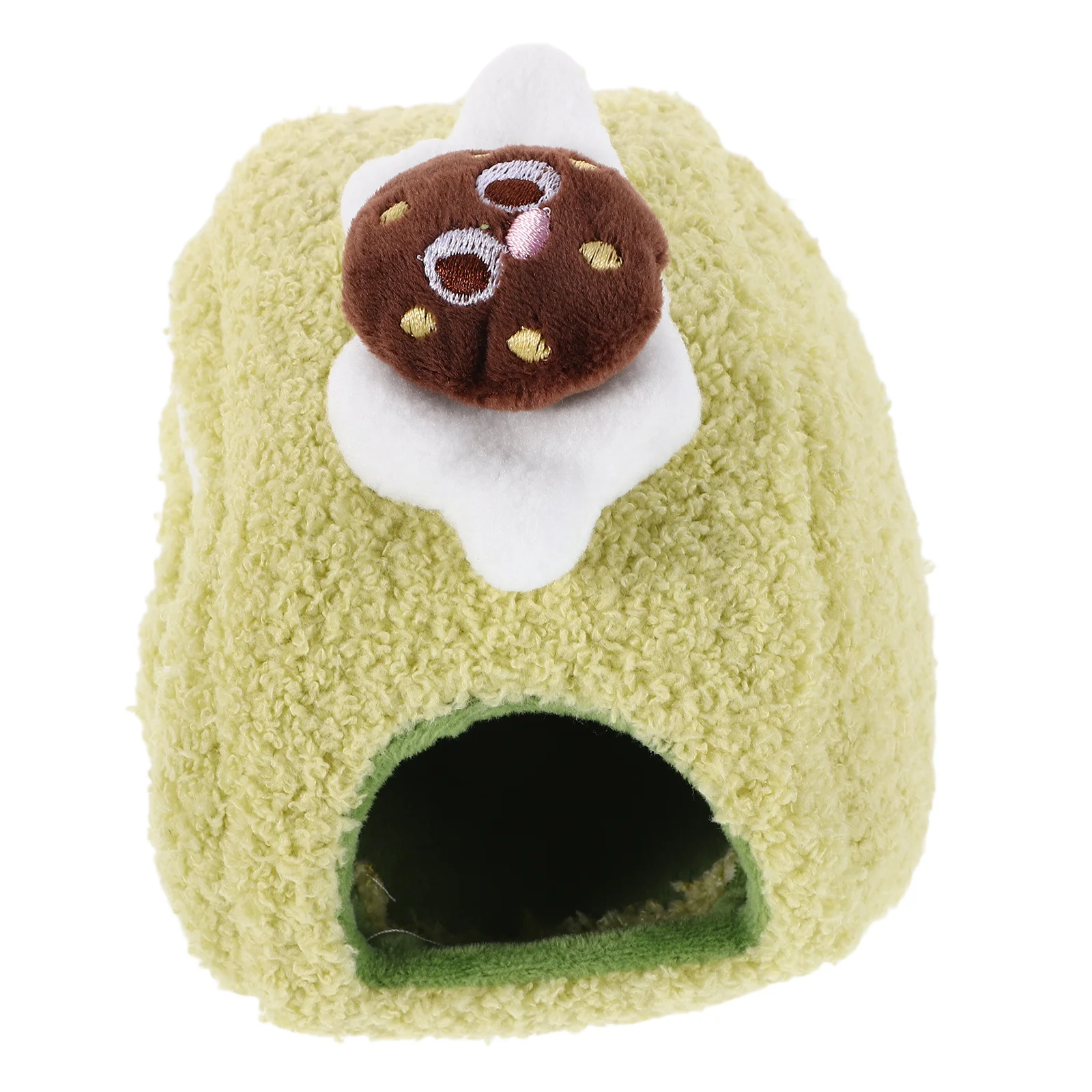 

Hamster Hideout House Swiss Roll Design Warm Cotton Nest For Small Pets Winter Sleeping Shelter Multi-Functional Play Bed