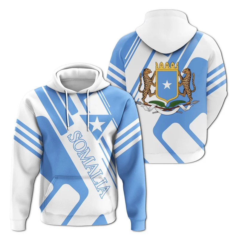 Africa Somalia Flag Map 3D Print Hoodie For Men Clothes National Emblem Graphic Sweatshirts Casual Boy Tracksuit Kids Pullover