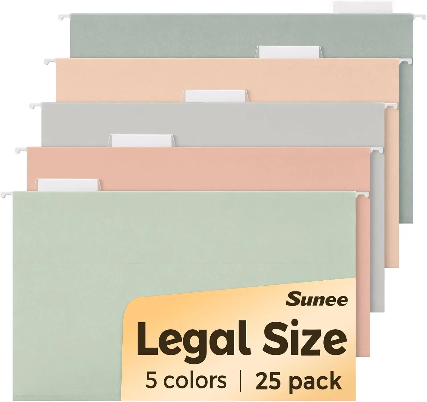 

Папки-файлы формата Legal Size, 25 штук, с вырезанными на 1/5 вкладками, в цветах Моранди, для организации дома и офиса