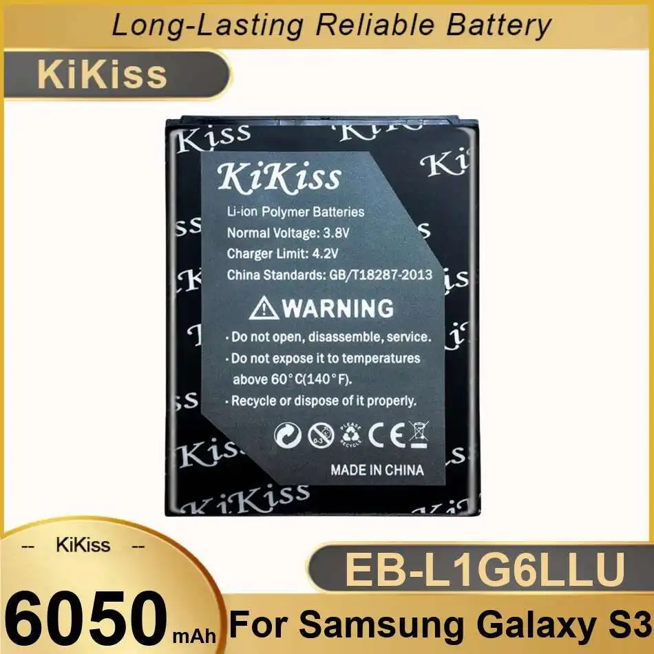 

Mobile Phone Battery EB-L1G6LLU 6050Mah For Samsung Galaxy S3 Siii I9300 I9300i I9305 I9301 I9118 EB L1G6LLU