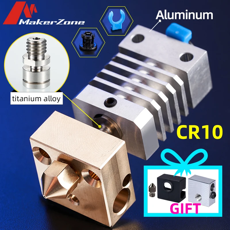 Cr10 Upgrade Heatsink All Metal Hotend Kit for CR 10 Ender3 Titanium Heat Breaker Micro Swiss Radiator Pipe 3D Printer