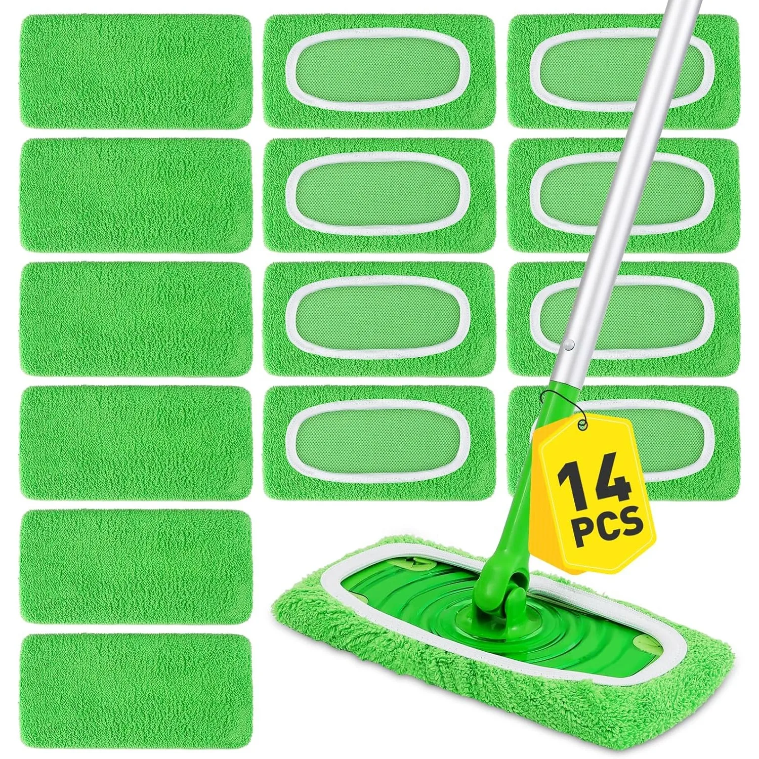 14Pcs Mop Replacement Cloth Cover Reusable Ultra-fine Fiber Mop Cover Suitable Most Standard Mop High Absorbency Cleaning Covers