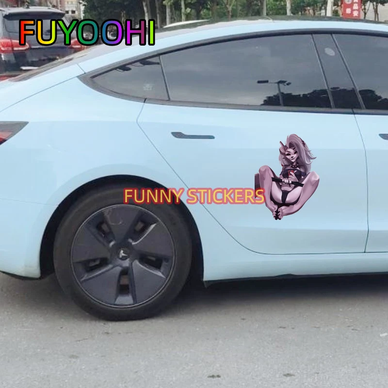 FUYOOHI Adult Sexy Furry Car Sticker Helluva Loona Sticker Bedroom Decal Bathroom Waterproof and Scratchproof Decoration