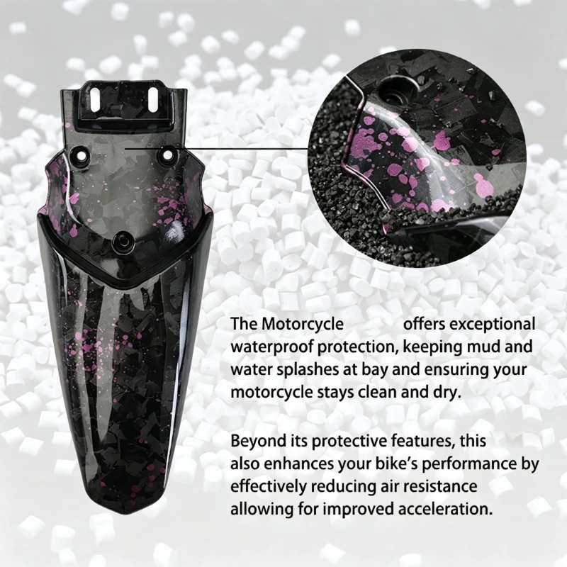 XA6H Rear Mudguard Panel Repair Part for Electric Dirt Bikes, Plastic Rear Wheel Cover with Mounting Holes and Tail Coverage