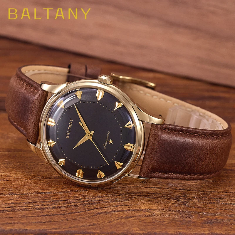 Baltany S4090 Men's Vintage Dress Watch Classic Pie-Pan 38.5MM Dial 9039 movement Automation Mechanical Watches For Man Luxury