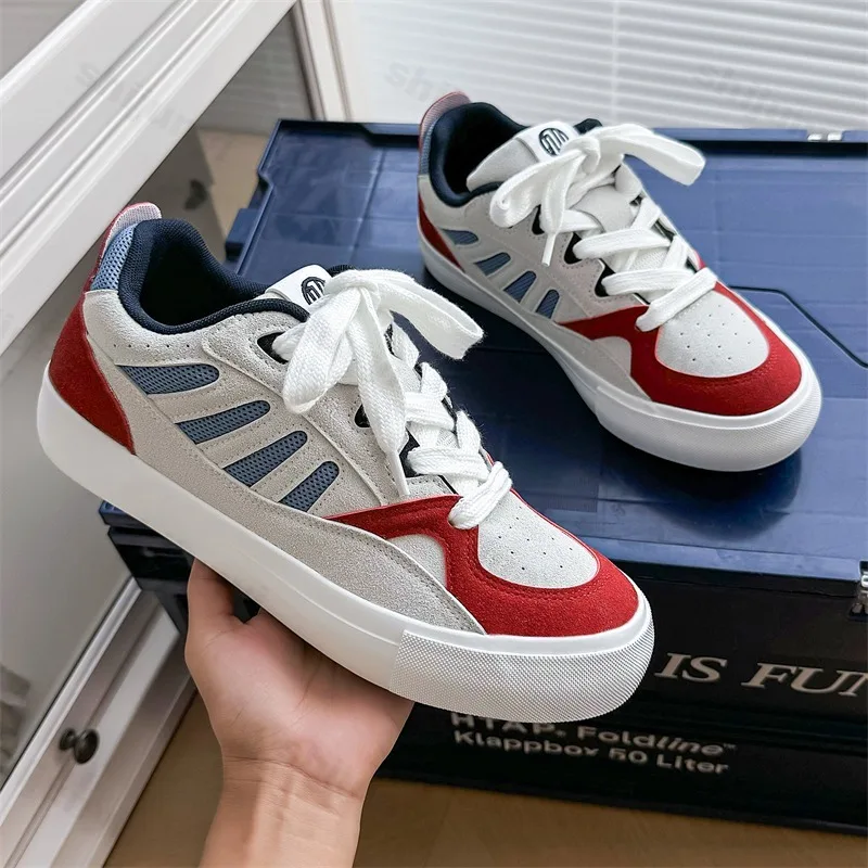 

Новинка весны 2024, мужская повседневная спортивная обувь нишевого дизайна, модная ретро-трендовая обувь с низким берцем на толстой подошве, удобные кроссовки на массивном каблуке