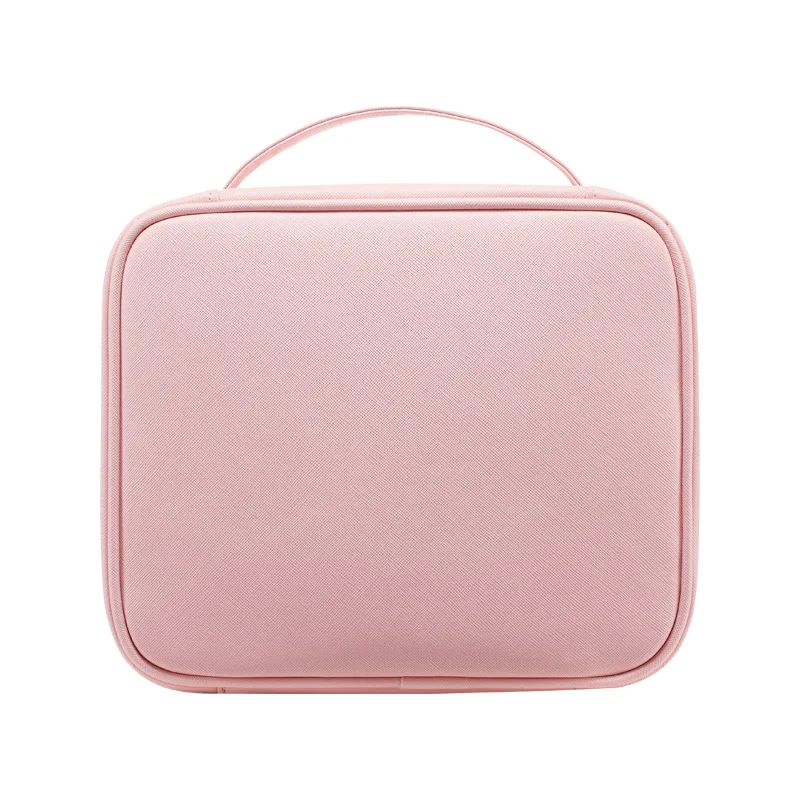 Rownyeon Luxury Pink Square Cosmetic Cases Professional Makeup Organizer Makeup Bag