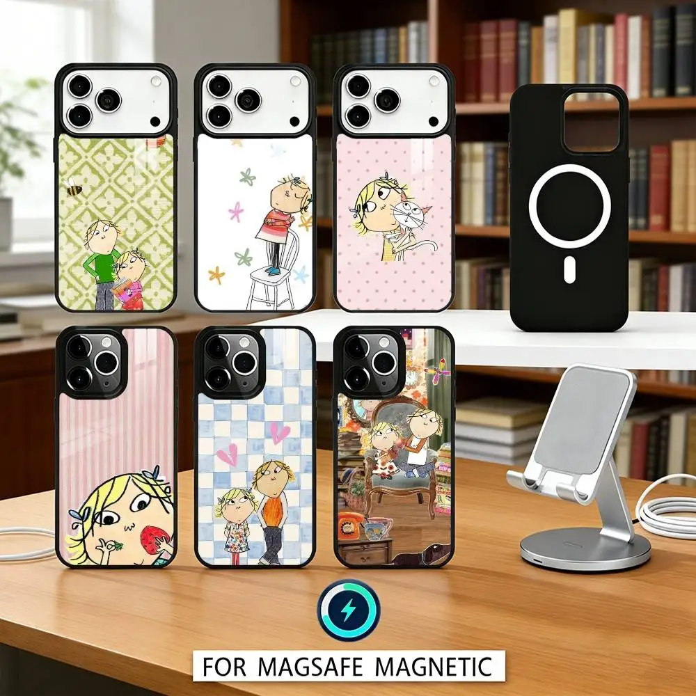 

Charlie And Lola Anime Phone Case For iPhone17,16,15,14,13,12,Pro,Max,Magnetic For Magsafe Wireless Charging