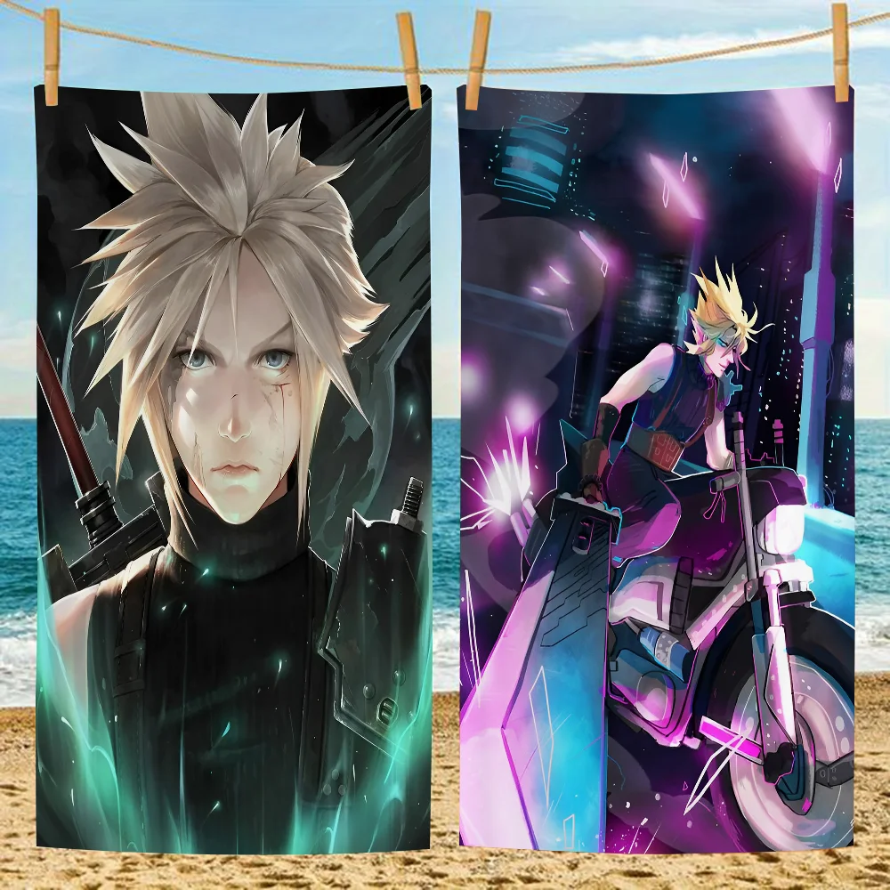 

F-Final F-Fantasy Cloud Strife Cartoon Beach Towel Cute Kawaii Room Decor Bath Girls Children Hand Towels For Bathroom Shower