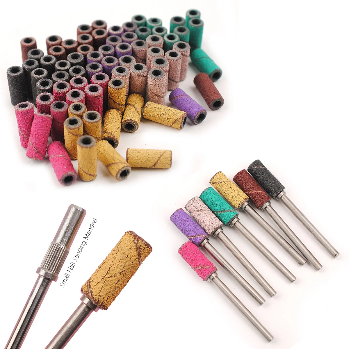 Professional Small Nail Drill Bits Kit colorful Small Mini Sanding bit for Manicure and Pedicure Sanding Bands