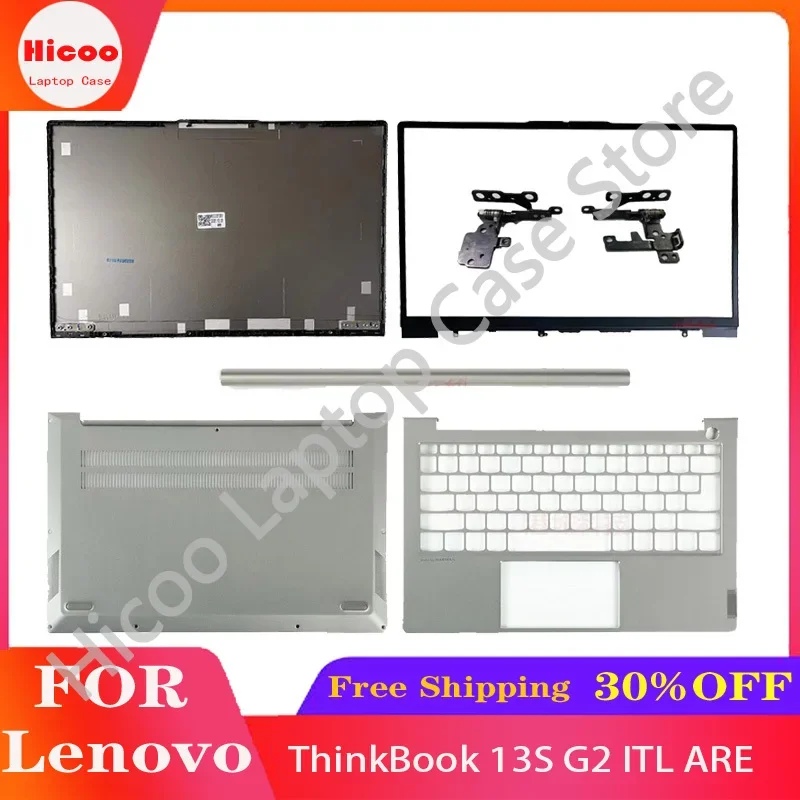 

Задняя крышка для Lenovo ThinkBook 13S G2 ITL, ЖК-дисплей, передняя панель, подушка, нижняя крышка, основание, петля, серебристо-серый цвет