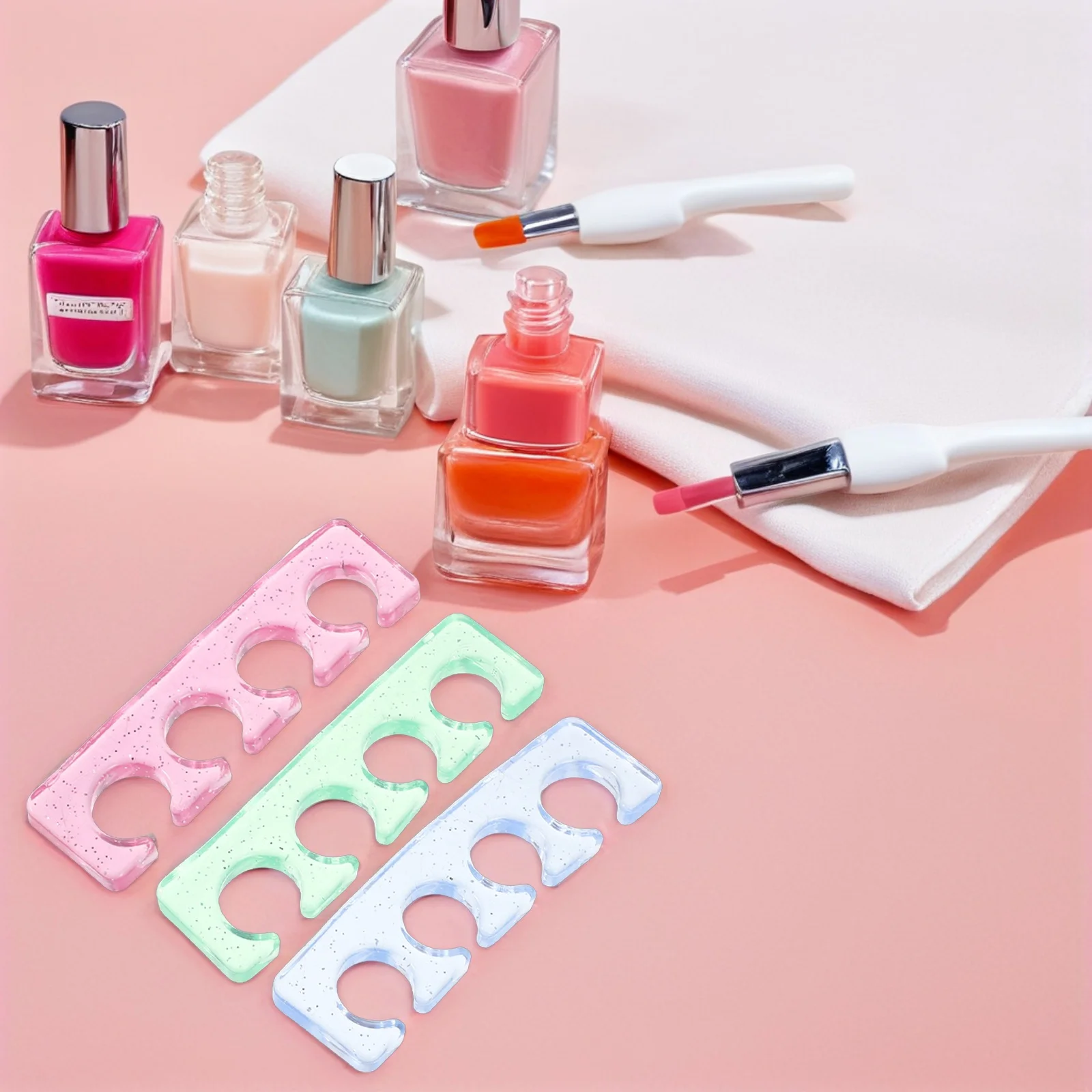 

12Pcs Toe Separators Pedicure Manicure Tools Soft Silicone Prevent Smudging Precise Application Toe Spacers Nail Silicone Tool