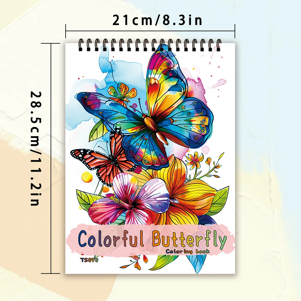 30 Sheets Adult Spiral Colouring Book, 11.2x 8.3 inches 100gsm Thick Paper, Perfect for Back to School Gifts, Halloween Gifts