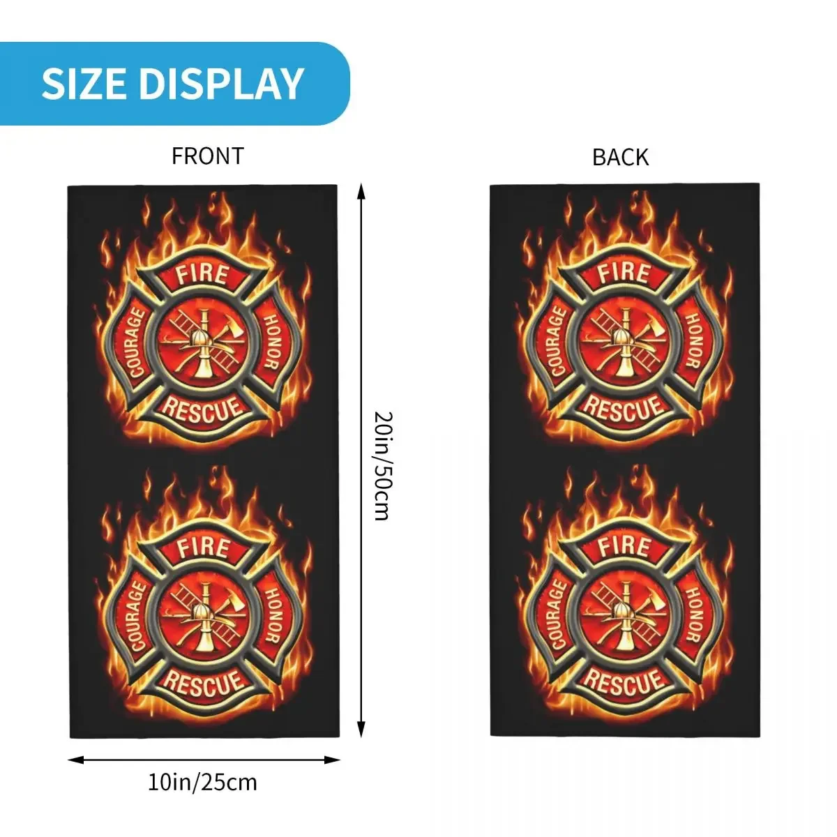 Firefighter Scarf Neckerchief Neck Face Mask Polyester