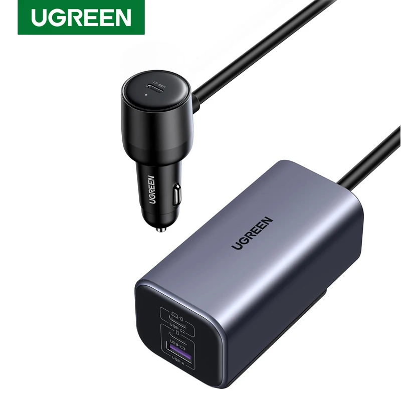 UGREEN 150W USB C Car Charger PD 3.1 140W Car Charger Adapter Fast Charging 4-Port Cigarette Lighter USB Multi Port Charger