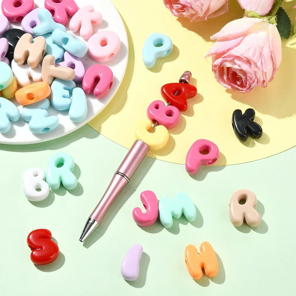 250g/set Mixed Acrylic Letter Alphabet Beads Bulk Loose Spacer Beads for DIY Bracelet Necklace Handmade Name Jewelry Craft Makin