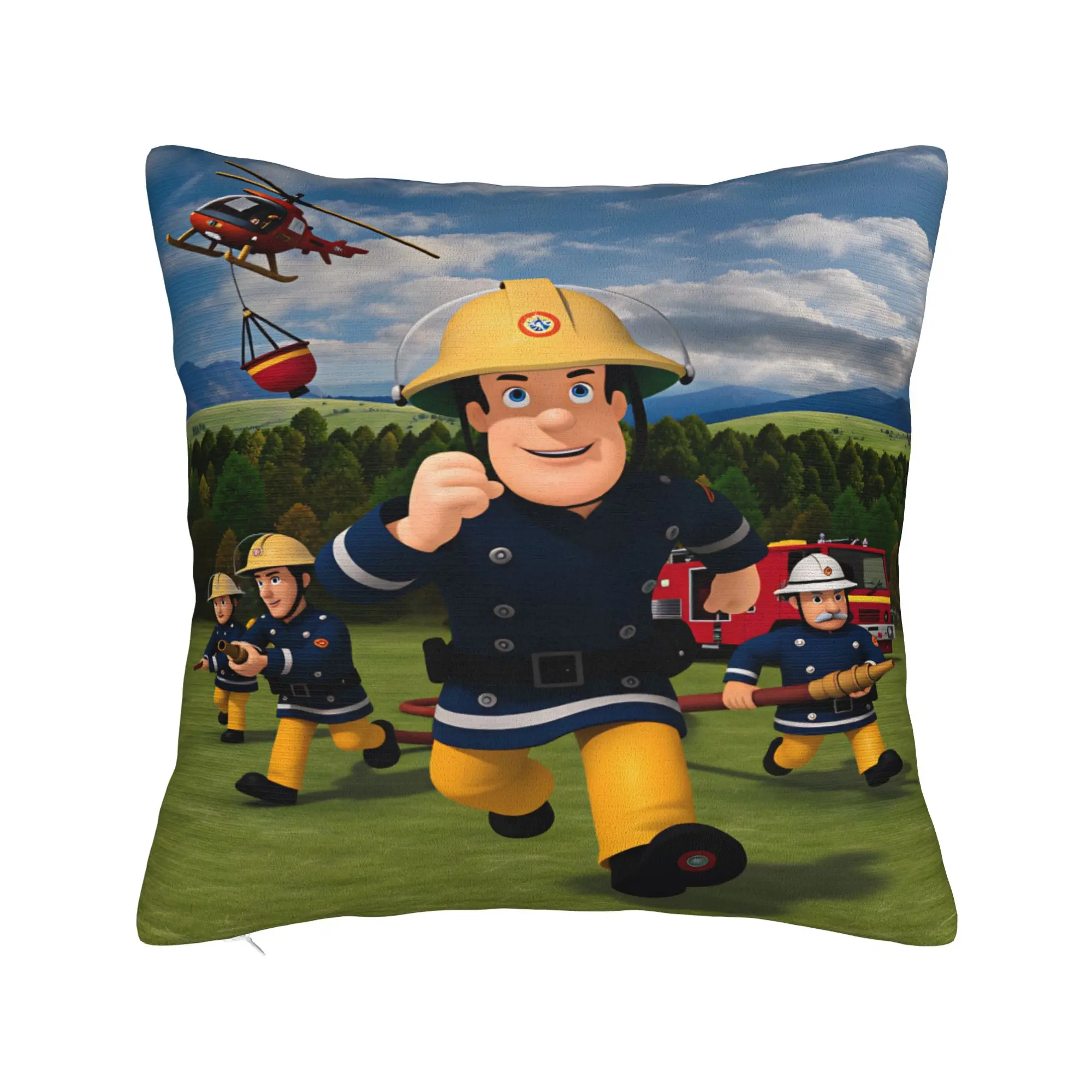 Fireman Sam Firefighter Pillow Case  Soft Pillow Cover Kawaii Pillowcases For Living Room Bed Chair