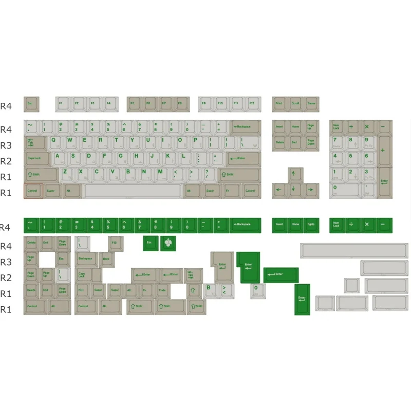 Imagem -05 - Gmk-green Alert Themed Mechanical Keycaps Original Factory Altura Pbt Heat Sublimation e Customized Korean Radicals Key Cap