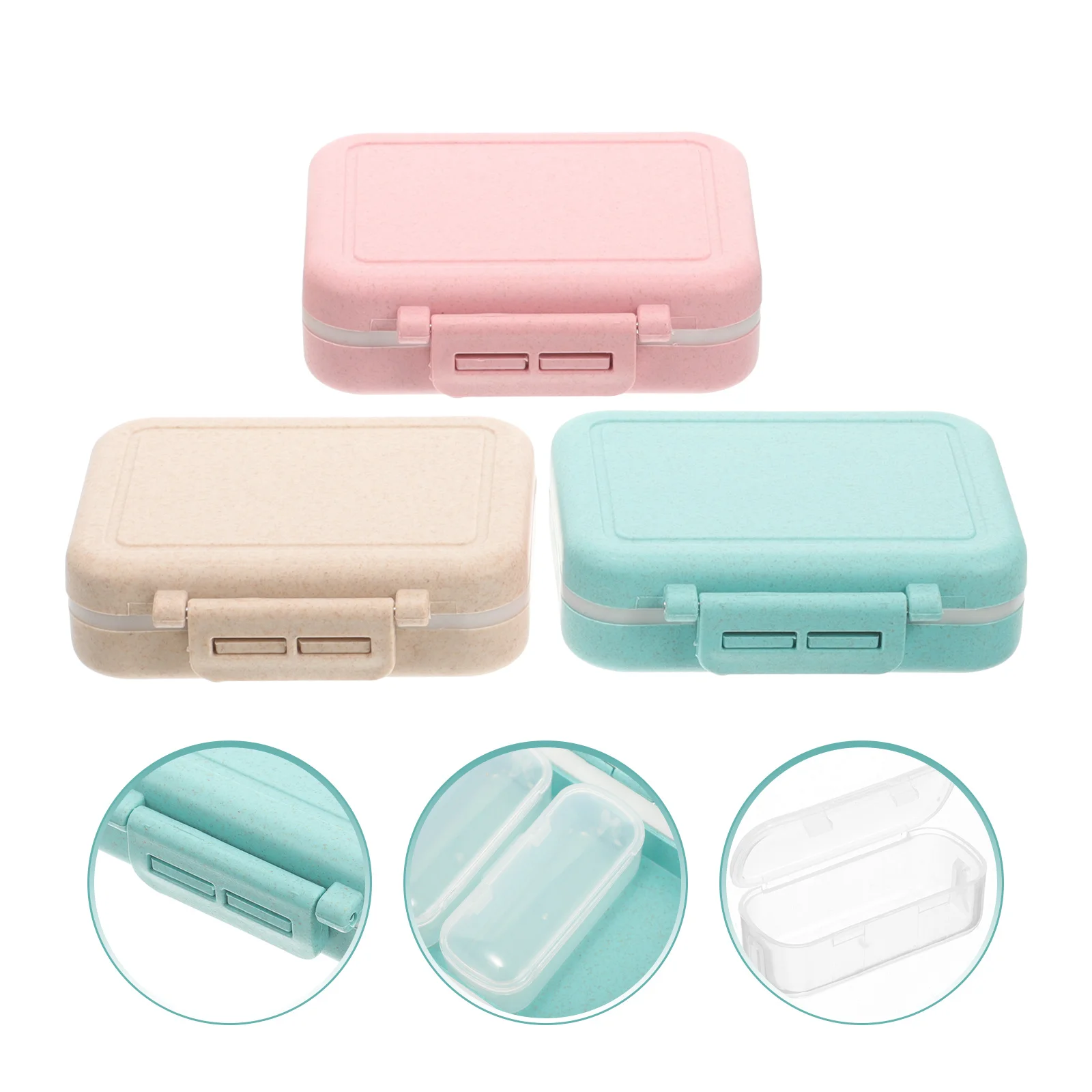3 قطعة حافظة طبية محمولة مدمجة متعددة الشبكات منظم سفر قابل للفصل مقاومة للاهتراء تخزين الأدوية مستلزمات الاستخدام اليومي #1