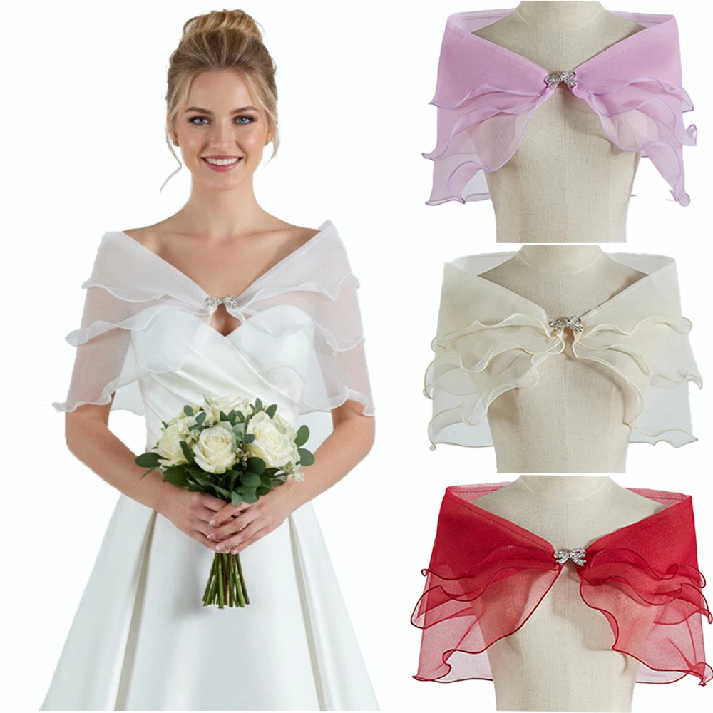 Chal de tul nupcial para vestido de novia, chal de encaje de verano para fiesta de noche, accesorios cortos con hombros descubiertos, capa para cubrir los brazos, chaqueta.