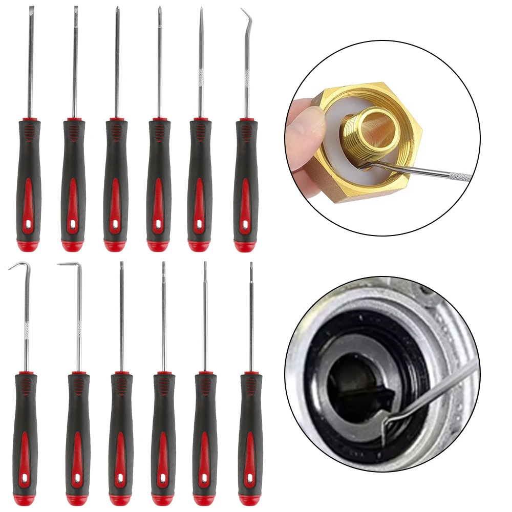 

Car Removal Tools Screwdriver Set Oil Seal Fuel Seal Hook Precision Pick Set Puller Craft Tools O-Ring Garage Tools 12pcs