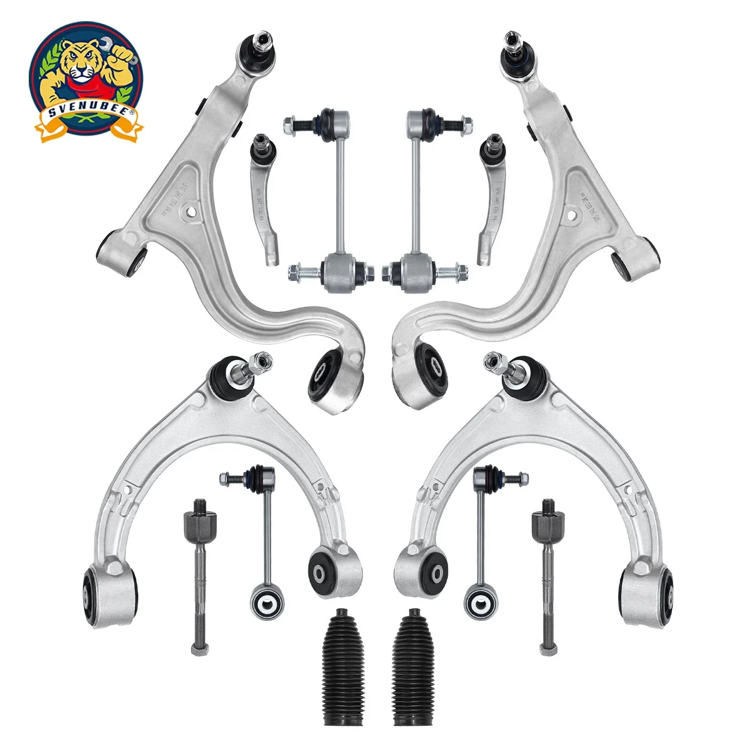 Svenubee Front Upper Lower Control Arm with Ball Joint Tie Rod Suspension Kit Compatible With Porsche Panamera (970) 2010-2013