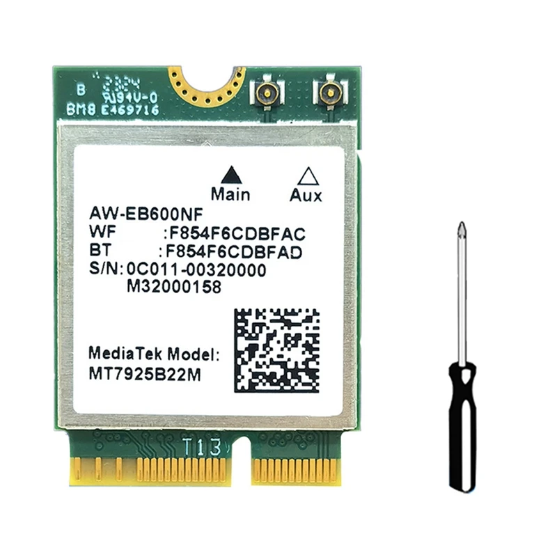 MT7925 karta WIFI 7 5400 mb/s M.2 potrójny pasmo 2.4G/5G/6G Bluetooth 5.3 Adapter karty Wifi dla Win10/Win11 Linux