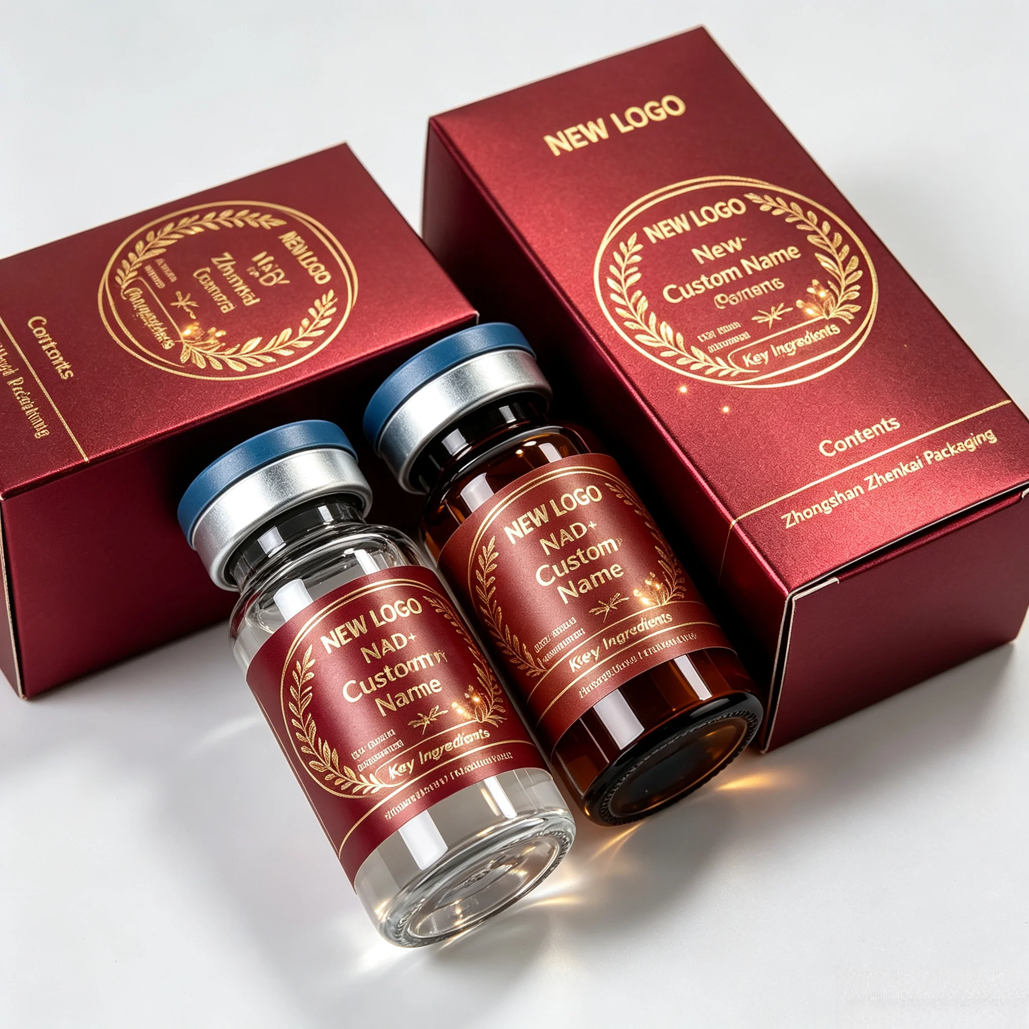 Beauty & Fitness Industry Peptide Vial Stickers Custom Premium Adhesive Holographic Laser Labels 3ml 5ml 10ml