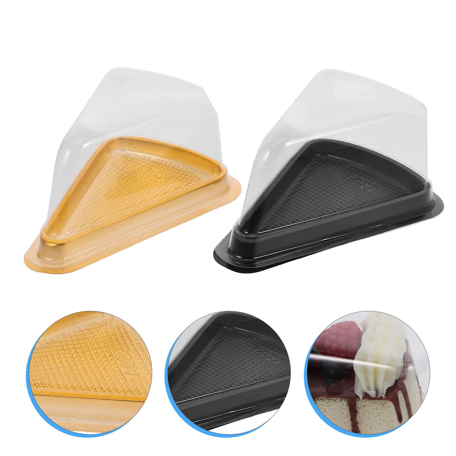 

40 Pcs Packing Box Triangular Cake Holder Packaging Boxes Container Slice Paper Cups