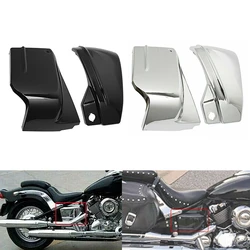 For Yamaha V-Star 650 DragStar 650 XVS650 XVS650A 400 DragStar Pair Motorcycle Battery Side Fairing Cover Guard Black Chrome