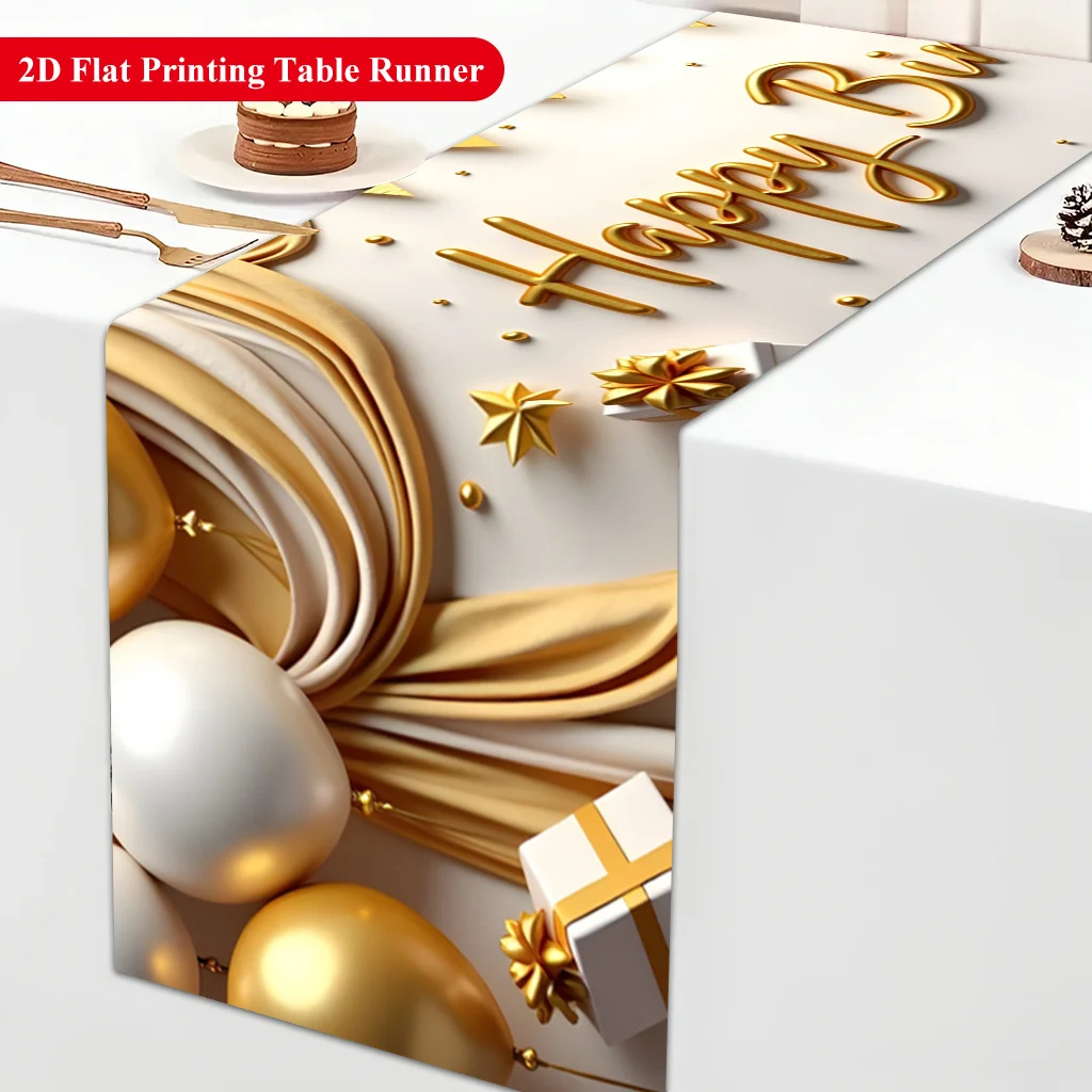 Elegant & Gorgeous Birthday Layout Table Runner - Rectangular Table Cover for Banquet, Party Gifts, Dining & Coffee Table Decor