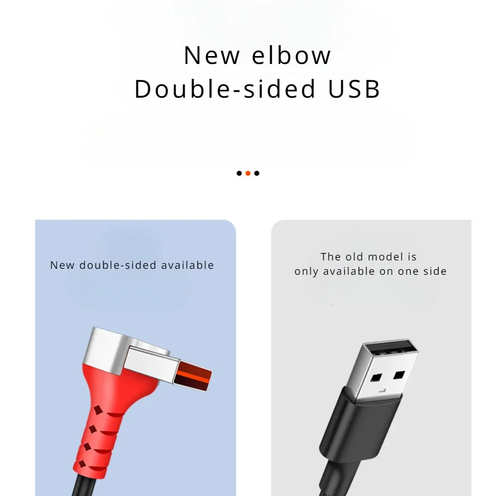 5A USB C Cable 90 Degree Elbow USB Type C Cable For Iphone 15 Xiaomi Huawei Spring Telescopic Car USBA/C To Type C Data Cable