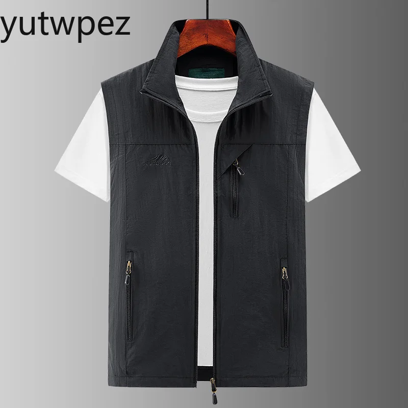 

Cycling Camping Leisure Vest Fishing Hunting Sports Outdoor Hiking Skin Summer Men Coat Waistcoat Running Casual Vest Jacket 6XL